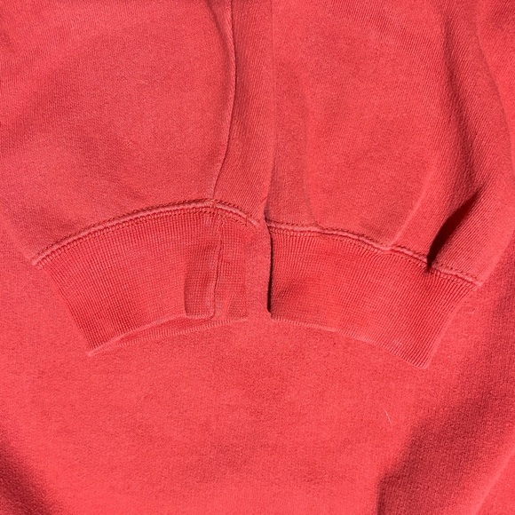 90s TIMBERLAND Weathergear Red Cotton Blend Sweatshirt Embroidered Logo sz L - Picture 11 of 11